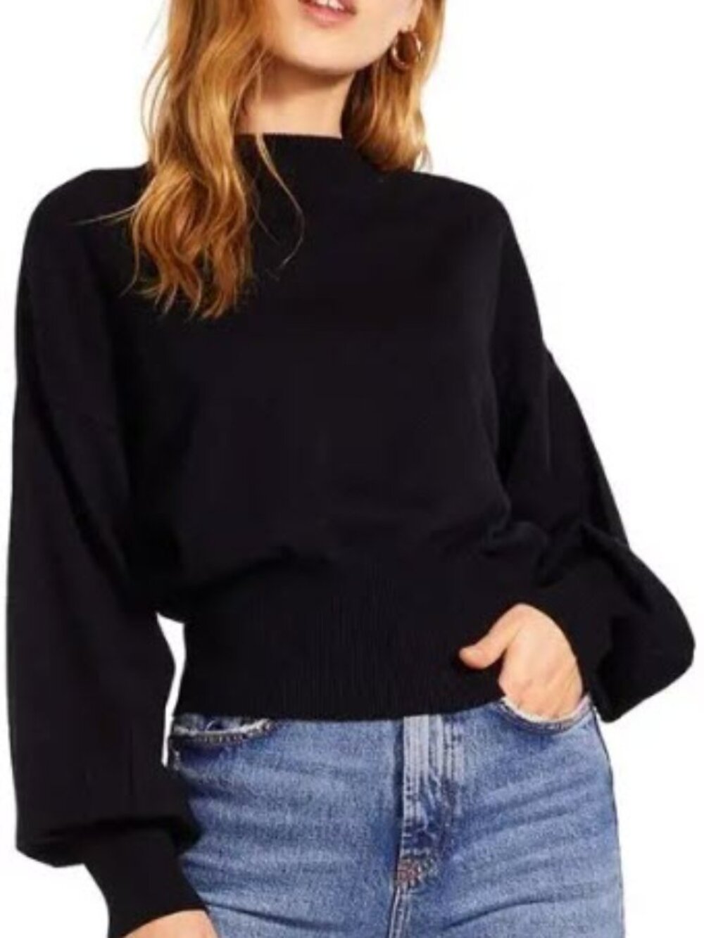 Steve Madden BB Dakota Mock Neck Dolman Sleeve Sweater